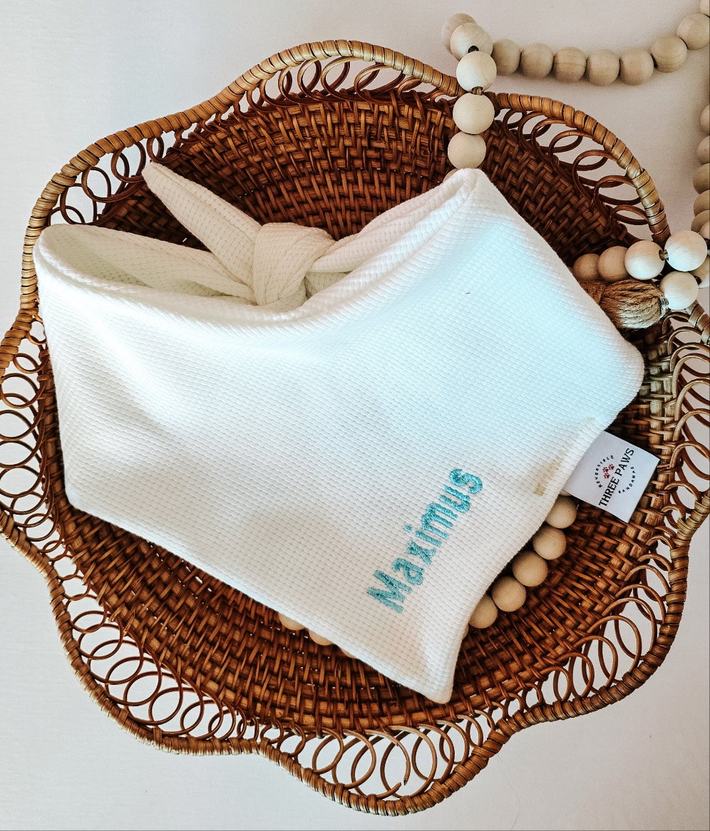 Custom Embroidered Pup Name ONLY Dog Bandana