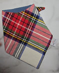 Load image into Gallery viewer, White Tartan Flannel Dog Bandana