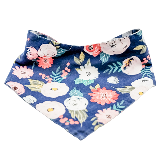 Navy Flowers Dog Bandana