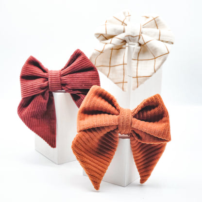 Rosewood Corduroy Hair Bow