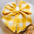 Load image into Gallery viewer, Fall Mustard Gingham Hair Bow
