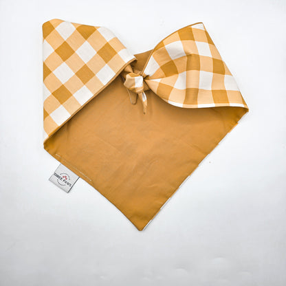 Mustard Gingham Dog Bandana