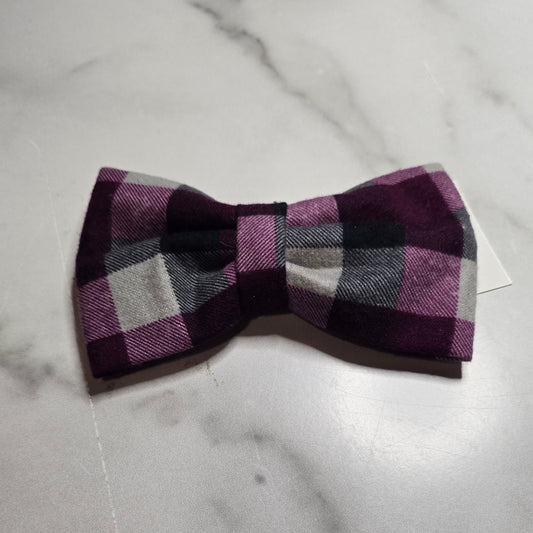 Burgundy Plaid Bowtie
