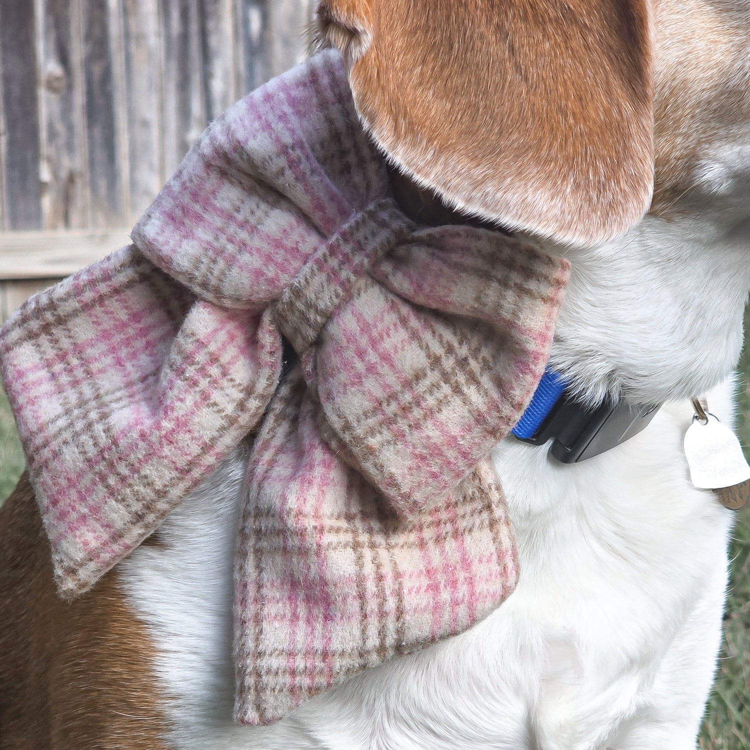 Pinky Plaid Hair Bow