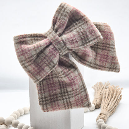 Pinky Plaid Hair Bow