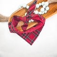 Load image into Gallery viewer, Red Tartan Flannel Dog Bandana
