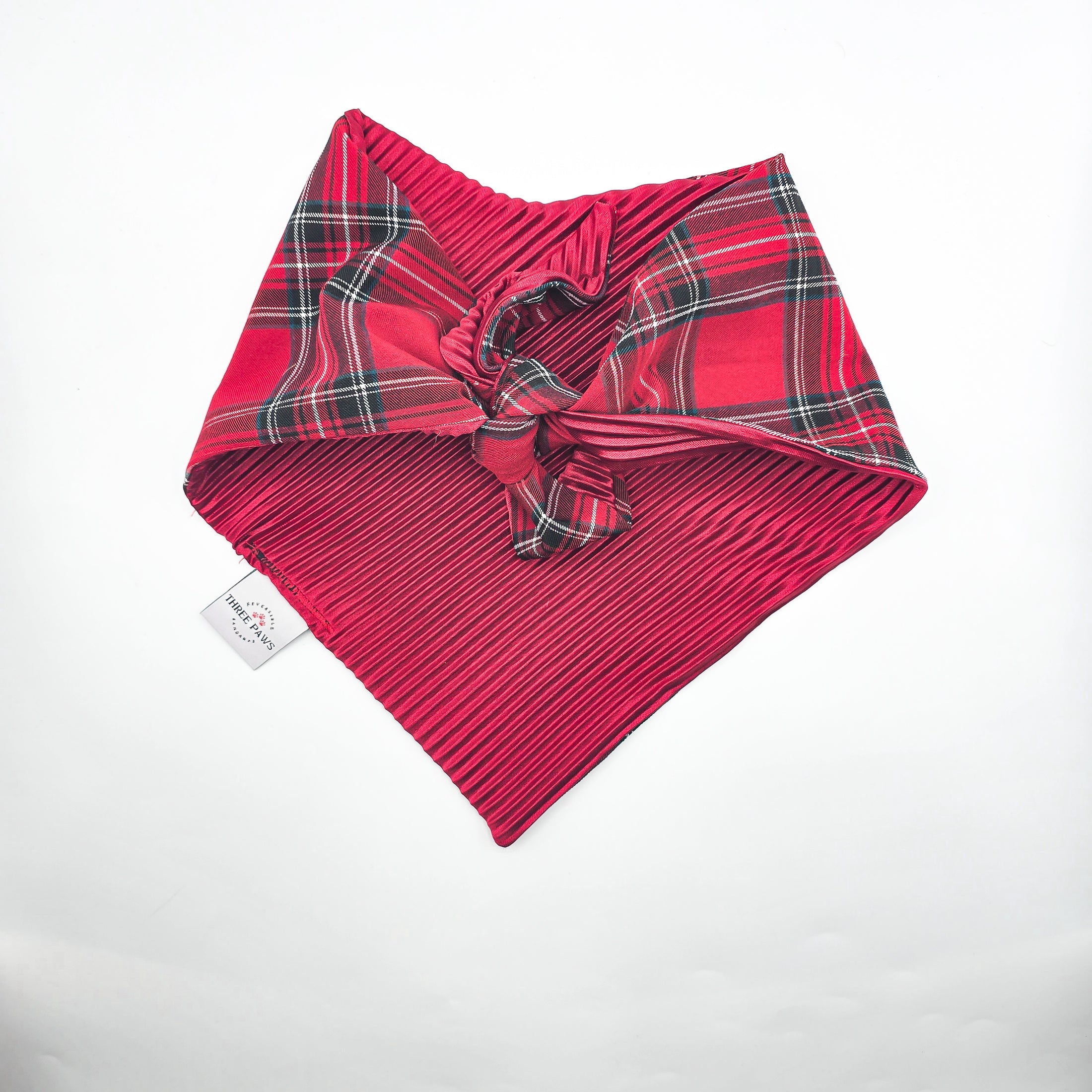 Red Tartan Flannel Dog Bandana