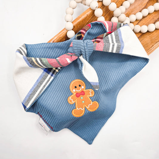White Tartan Flannel Dog Bandana