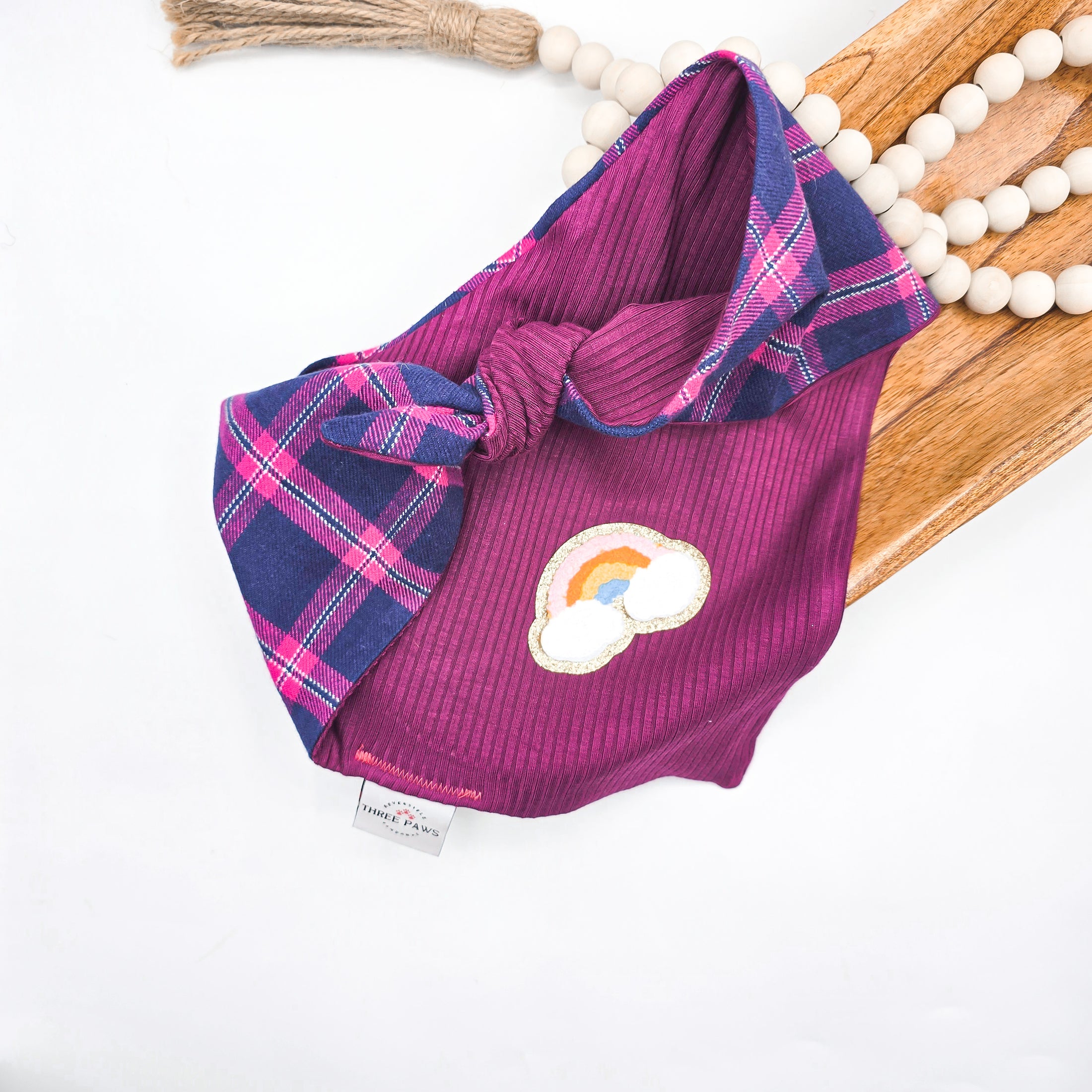 Plaid Pink Flannel Dog Bandana