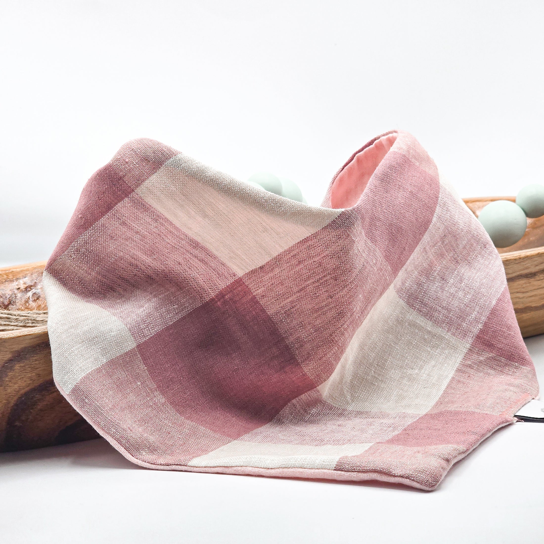 Salmon Gingham Dog Bandana