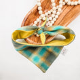 Load image into Gallery viewer, Teal Flannel Dog Bandana
