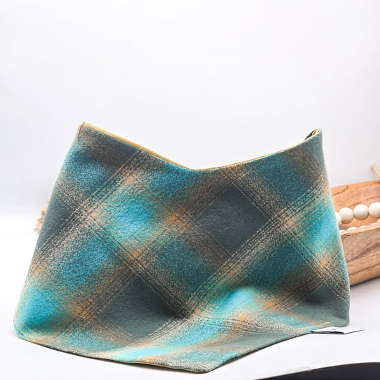 Teal Flannel Dog Bandana