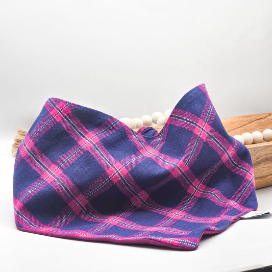 Plaid Pink Flannel Dog Bandana