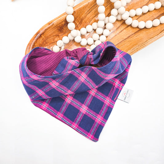 Plaid Pink Flannel Dog Bandana