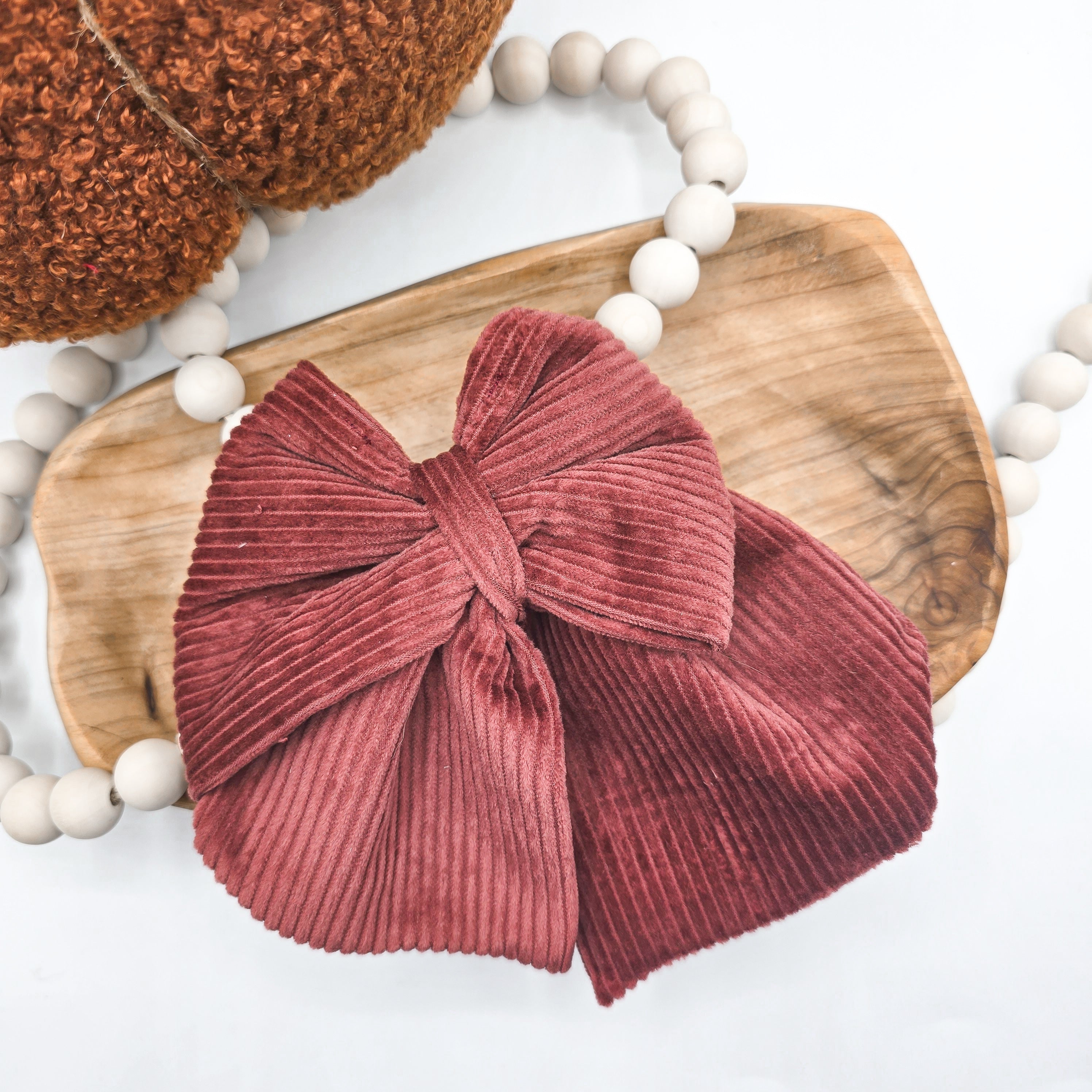 Rosewood Corduroy Hair Bow