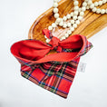 Load image into Gallery viewer, Red Tartan Flannel Dog Bandana
