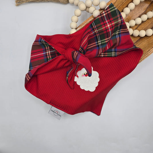 Red Tartan Flannel Dog Bandana