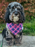 Load image into Gallery viewer, Plaid Pink Flannel Dog Bandana
