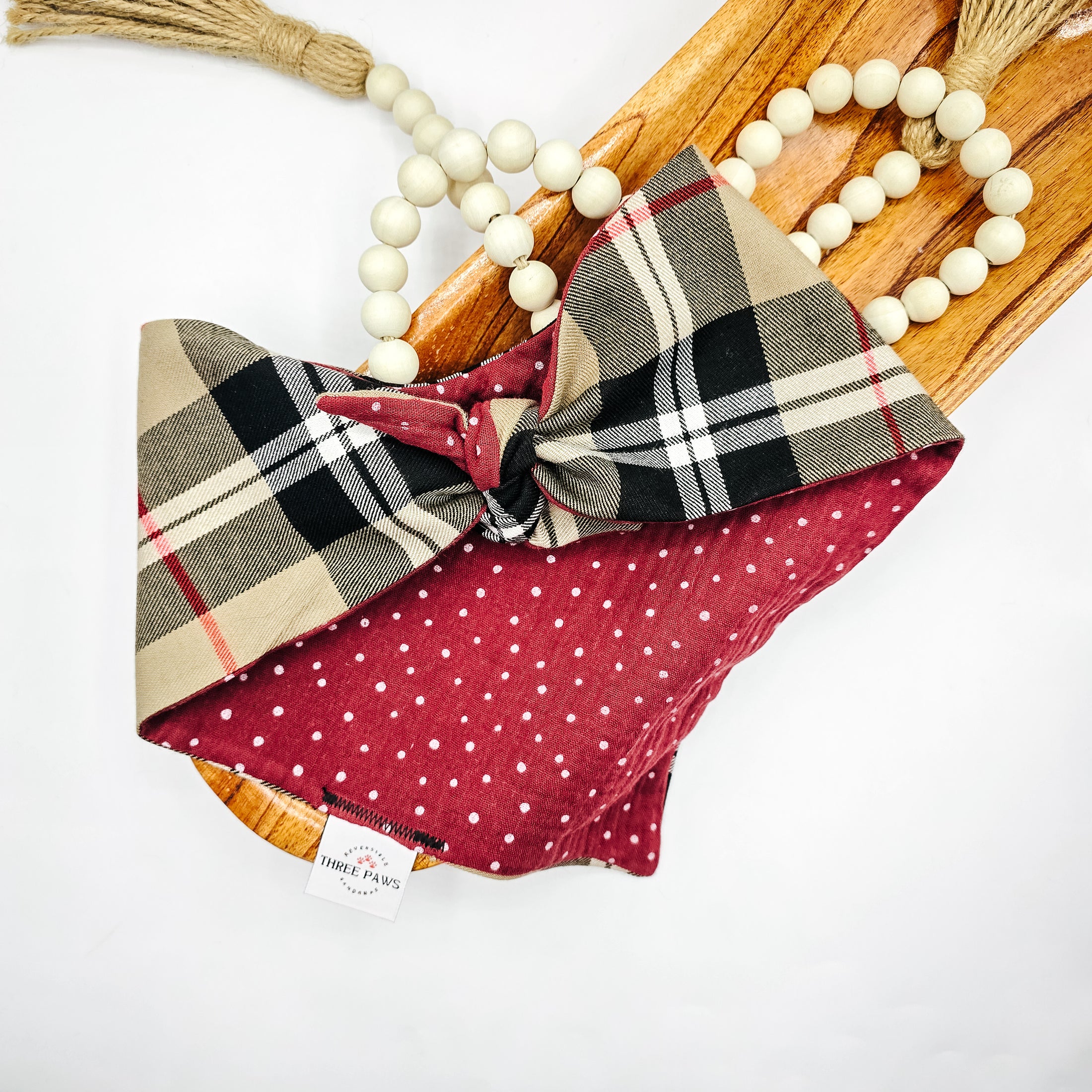 Berry Pup Flannel Dog Bandana
