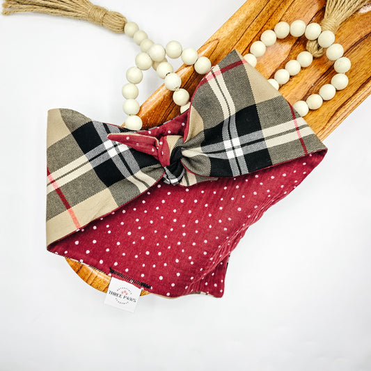 Berry Pup Flannel Dog Bandana