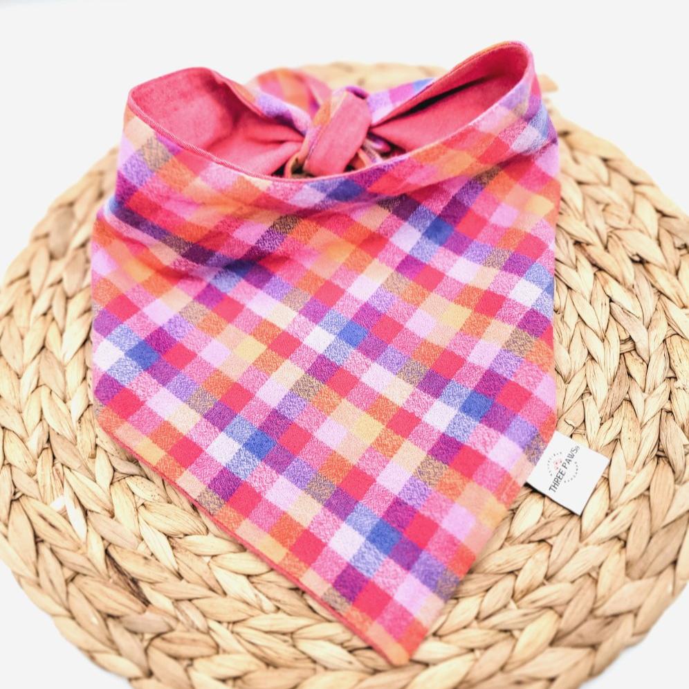 Berry Flannel Dog Bandana