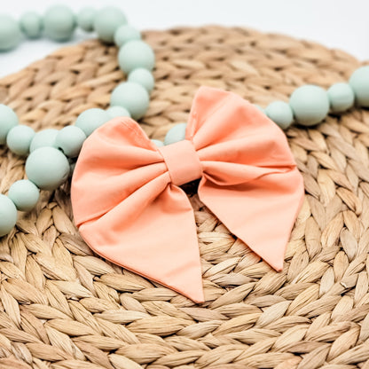 Coral Hair Bow