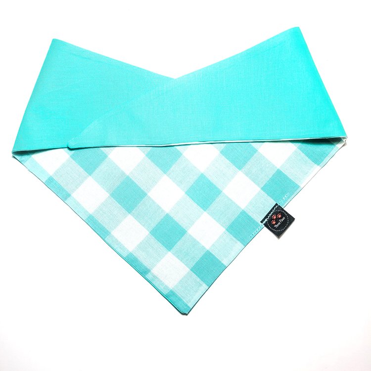 Sea Gingham Dog Bandana